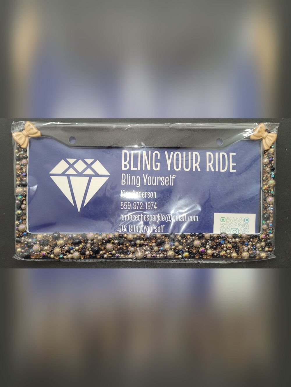 Bling Rhinestone License Plate Frame - Picture 3 of 12